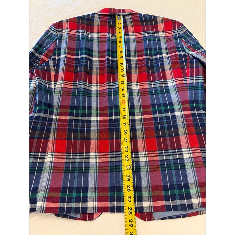 NWT IZOD Plaid Linen Blend Sport Coat Blazer 42S Preppy Derby Golfcore - Picture 9 of 14